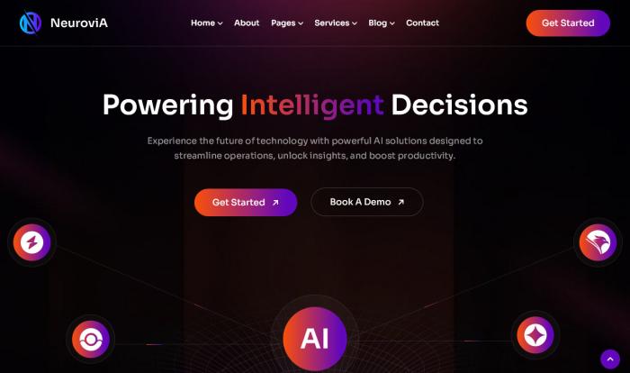 AI智能决策驱动企业网站模板